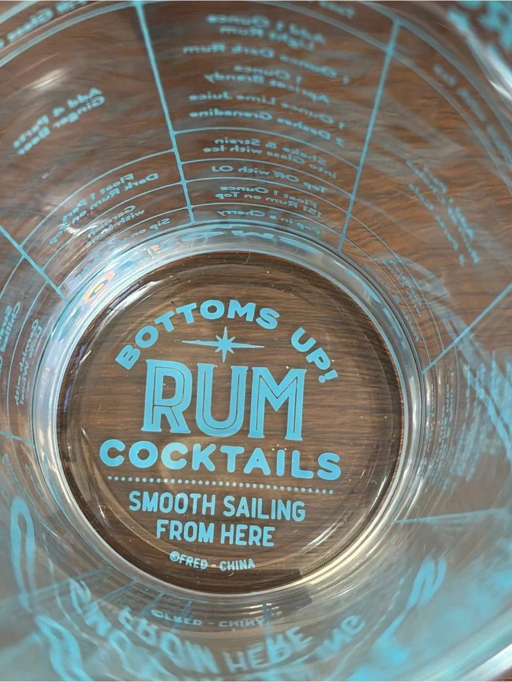 Set Of 3 Bottoms Up Beer Cocktail Mixing Glass Recipe Measure Glass Barware